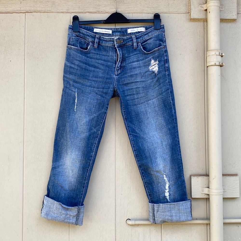 Anthropologie Distressed Cropped Boyfriend Jeans